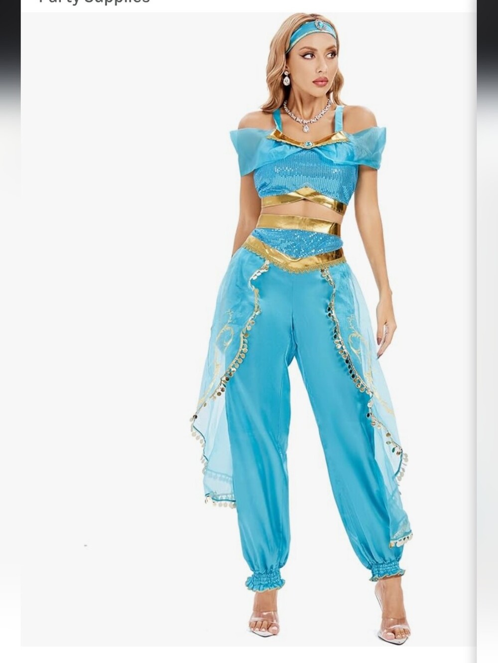 Blue & Gold Princess Genie Costume